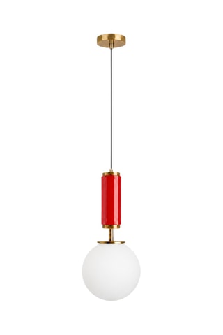 Lampadario Moira - Rosso e dorato - 40 W
