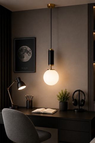 Lampadario Moira - Nero e dorato - 40 W