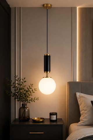 Lampadario Moira - Nero e dorato - 40 W