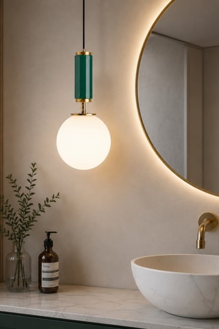 Lampadario Moira - Verde e dorato - 40 W