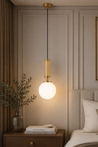 Lampadario Moira - Giallo e dorato - 40 W