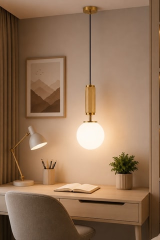 Lampadario Moira - Giallo e dorato - 40 W
