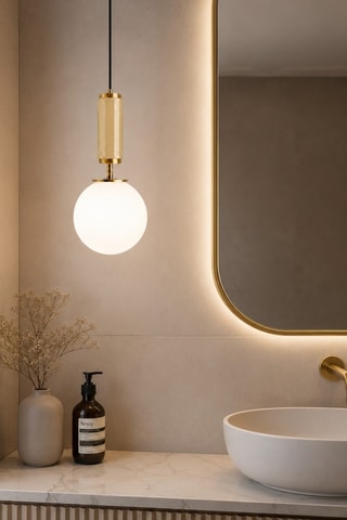 Lampadario Moira - Giallo e dorato - 40 W