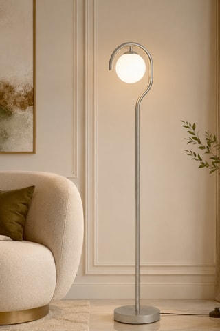 Lampada da terra Gedik - Grigio e bianco - 40 W