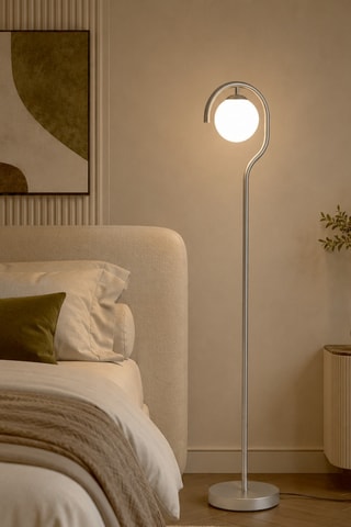 Lampada da terra Gedik - Grigio e bianco - 40 W