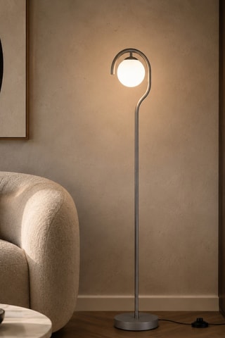 Lampada da terra Gedik - Grigio e bianco - 40 W