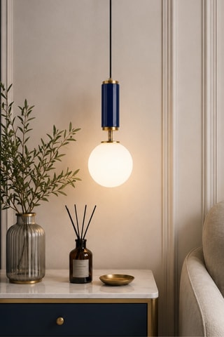 Lampadario Moira - Navy e dorato - 40 W