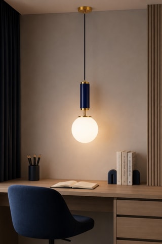 Lampadario Moira - Navy e dorato - 40 W