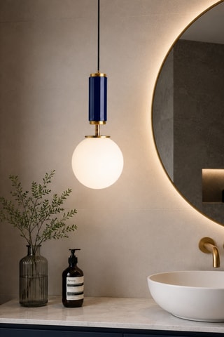 Lampadario Moira - Navy e dorato - 40 W