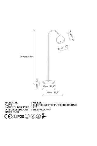 Lampada da terra Vela - Blu - 40 W