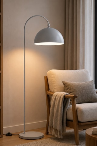 Lampada da terra Derya - Grigio - 40 W