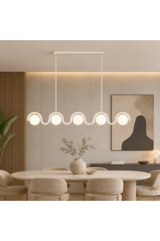 Suspension Gedik - Beige - 5 x 40 W