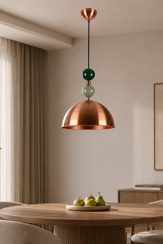 Lampadario Bubble - Verde e ramato - 40 W