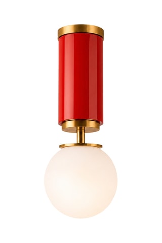 Plafoniera Moira - Rosso e dorato - 40 W