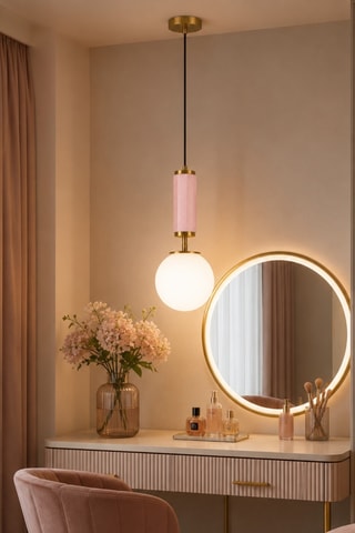 Lampadario Moira - Rosa e dorato - 40 W