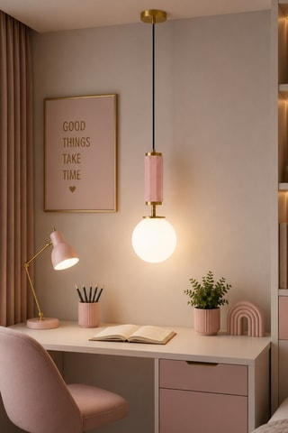 Lampadario Moira - Rosa e dorato - 40 W