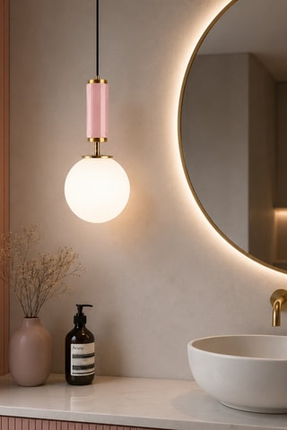 Lampadario Moira - Rosa e dorato - 40 W
