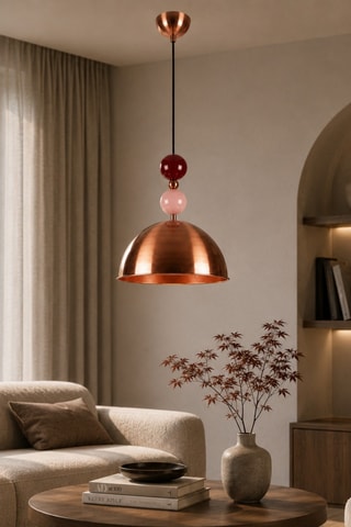 Lampadario Bubble - Rosa e ramato - 40 W