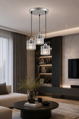 Lampadario Yakops - Argentato - 3 x 40 W