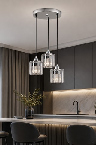 Lampadario Yakops - Argentato - 3 x 40 W