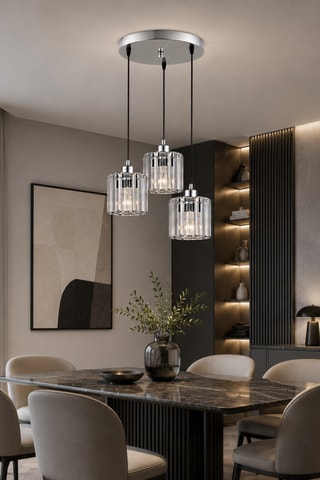 Lampadario Yakops - Argentato - 3 x 40 W
