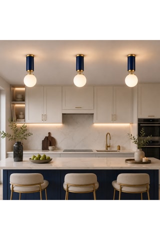 Plafoniera Moira - Navy e dorato - 40 W