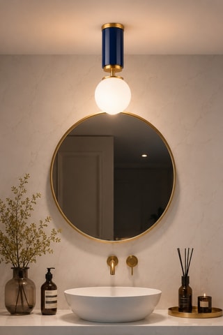 Plafoniera Moira - Navy e dorato - 40 W