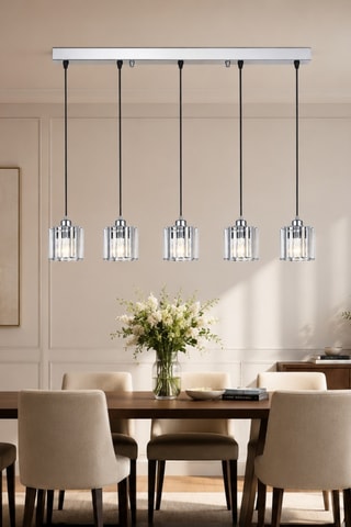 Lampadario Yakops - Argentato - 5 x 40 W