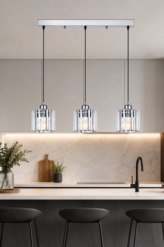 Lampadario Yakops - Argentato - 3 x 40 W