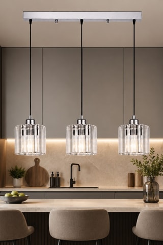 Lampadario Yakops - Argentato - 3 x 40 W