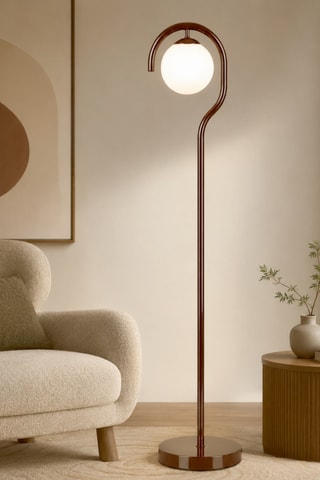 Lampada da terra Gedik - Marrone - 40 W