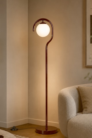 Lampada da terra Gedik - Marrone - 40 W