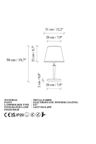 Lampada da tavolo Milano - Beige - 40 W