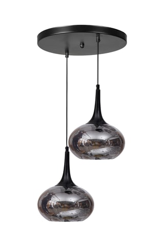 Lampadario Lun6074 - Nero e grigio - 2 x 40 W
