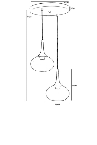 Lampadario Lun6074 - Nero e grigio - 2 x 40 W