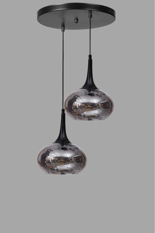 Lampadario Lun6074 - Nero e grigio - 2 x 40 W