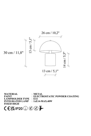 Lampada da tavolo Pera - Beige - 40 W