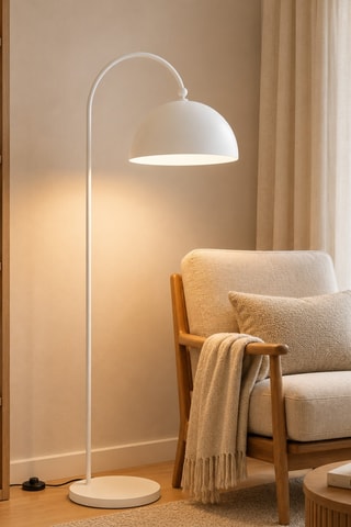 Lampada da terra Derya - Bianco - 40 W