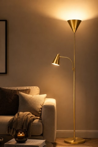 Lampadaire As - Doré - 2 x 40 W
