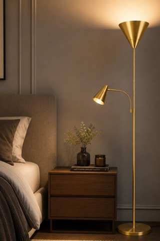 Lampadaire As - Doré - 2 x 40 W
