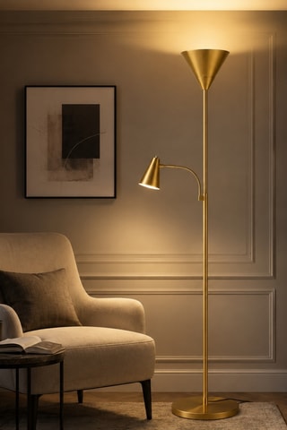 Lampadaire As - Doré - 2 x 40 W