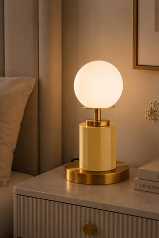 Lampada da tavolo Moira - Giallo e dorato - 40 W