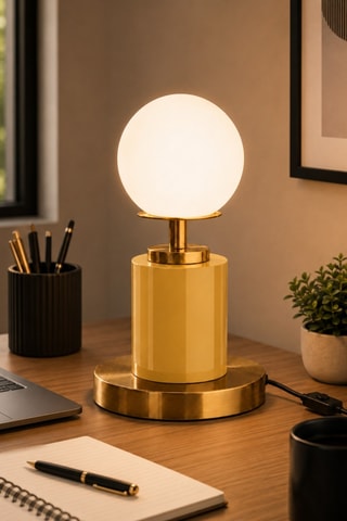 Lampada da tavolo Moira - Giallo e dorato - 40 W
