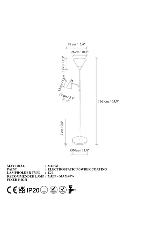 Lampadaire As - Noir - 40 W