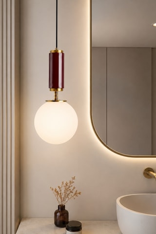 Lampadario Moira - Bordeaux e dorato - 40 W