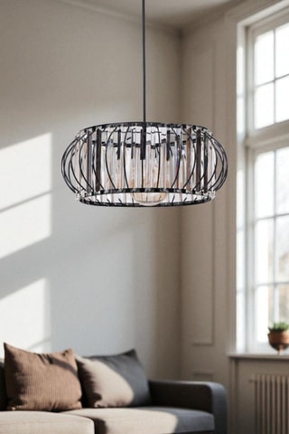 Lampadario Lun6035 - Nero - 40 W