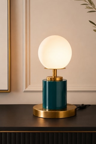 Lampada da tavolo Moira - Verde e dorato - 40 W