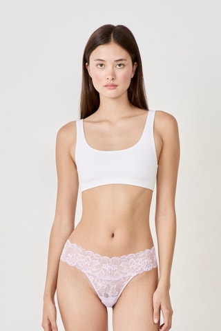 Tanga in pizzo Sweet - rosa cipria