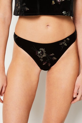 Tanga en velours Magique - Noir