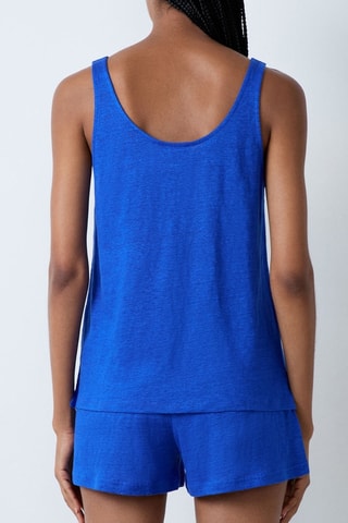Canotta in lino - Blu